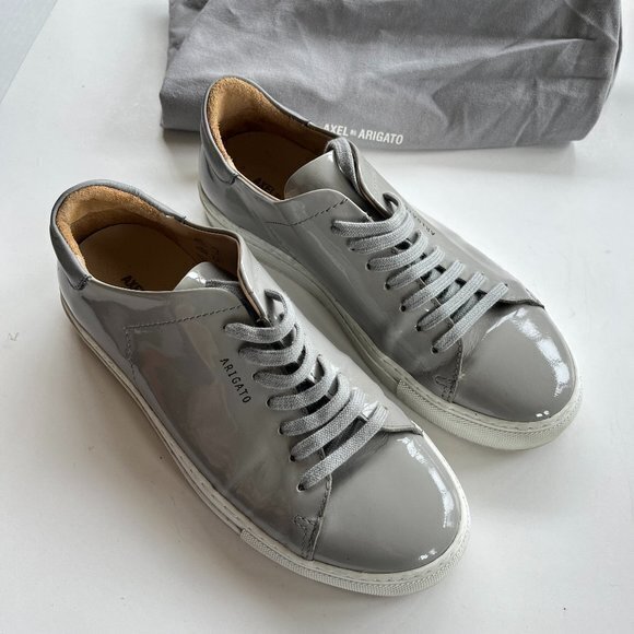 Axel Arigato Clean 90 Patent‎ Leather Grey Lace Up - Picture 1 of 6